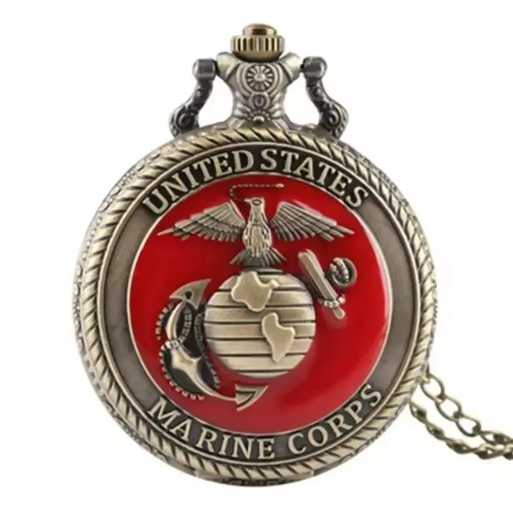 United States Marine Corps Pocket Watch USMC Men's Christmas Birthday Gift NEW
